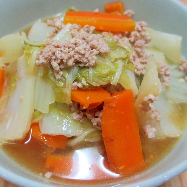 圧力鍋でひき肉と白菜の煮浸し